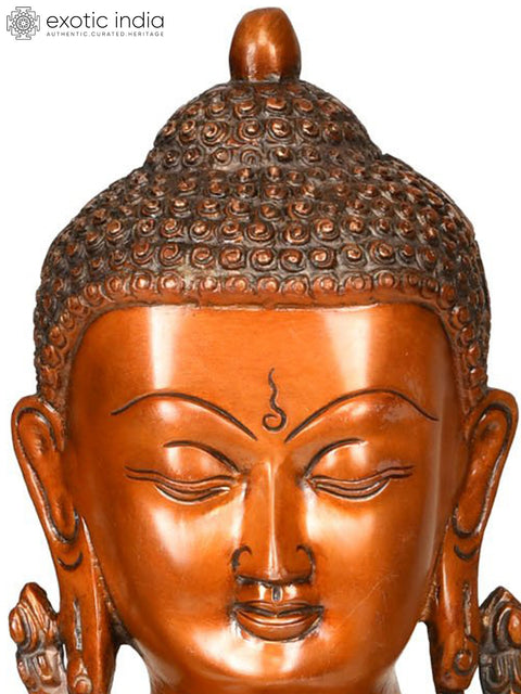 12" Lord Buddha in Abhaya Mudra (Tibetan Buddhist Deity) In Brass | Handmade | Made In India