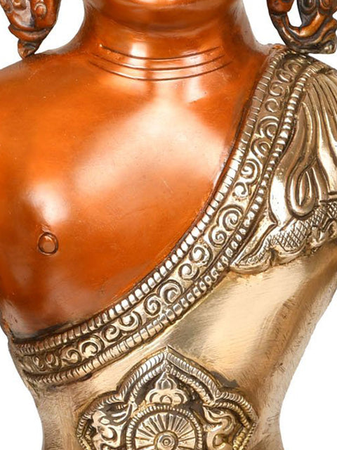 12" Lord Buddha in Abhaya Mudra (Tibetan Buddhist Deity) In Brass | Handmade | Made In India