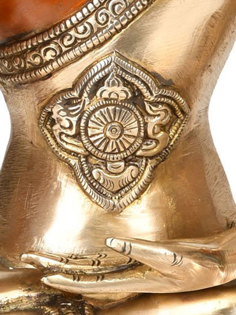 12" Lord Buddha in Abhaya Mudra (Tibetan Buddhist Deity) In Brass | Handmade | Made In India