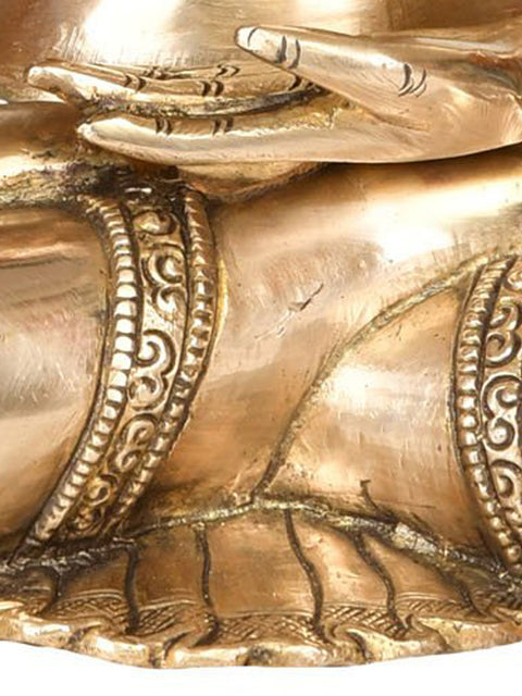 12" Lord Buddha in Abhaya Mudra (Tibetan Buddhist Deity) In Brass | Handmade | Made In India