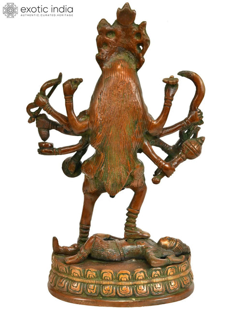 9" Goddess Kali Brass Sculpture | Handmade | Made in India