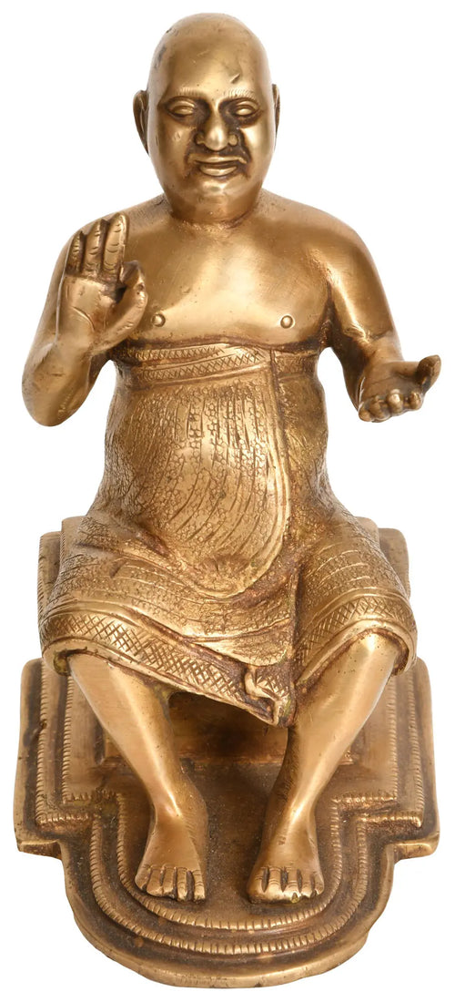 5" Swami Shivananda Handmade Brass Statue