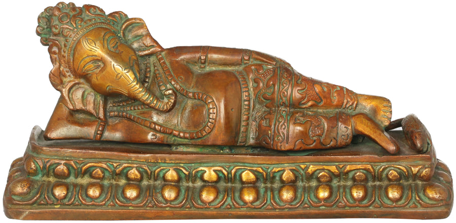 7" Handmade Ganesha Brass Statue for Home Decor