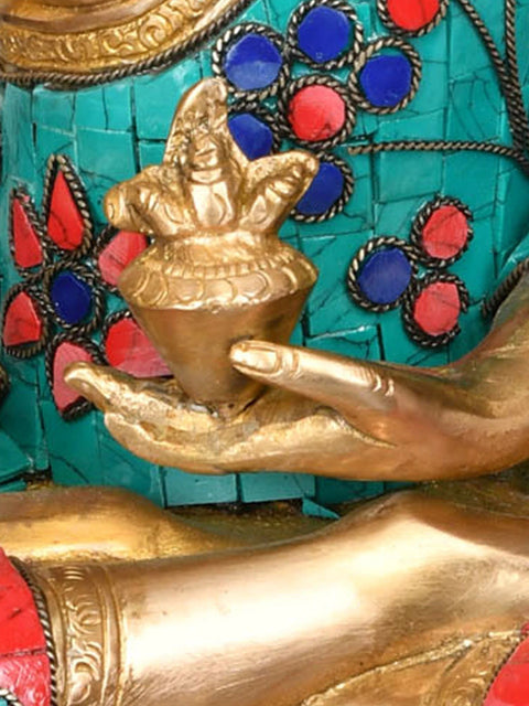 13" The Medicine Buddha (Tibetan Buddhist Deity) In Brass | Handmade | Made In India