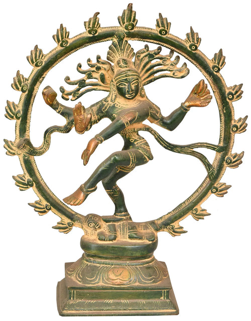 9" Nataraja Handmade Brass Statue for Home Decor