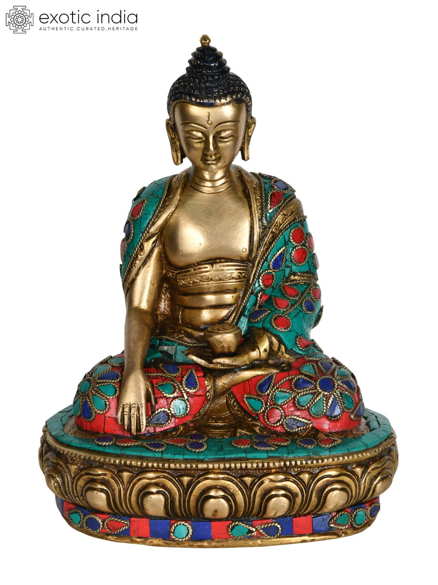 8" Bhumi-Sparsha Buddha Handmade Brass Statue (Tibetan Buddhist)