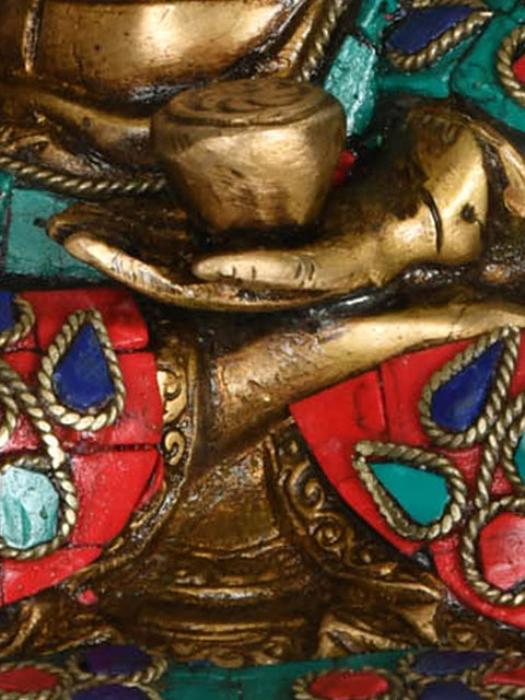 8" Bhumi-Sparsha Buddha (Tibetan Buddhist) In Brass | Handmade | Made In India
