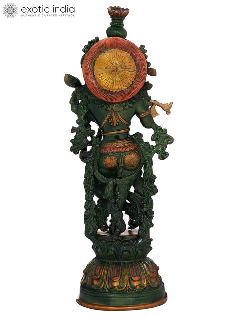 20" Murli Krishna Brass Statue | Handmade | Made in India