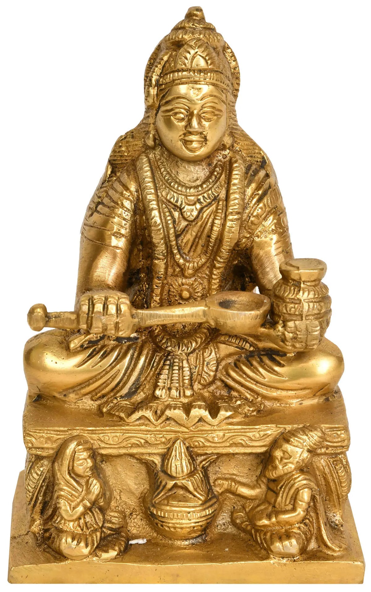 5" Goddess Annapurna Brass Sculpture | Handmade | Made in India