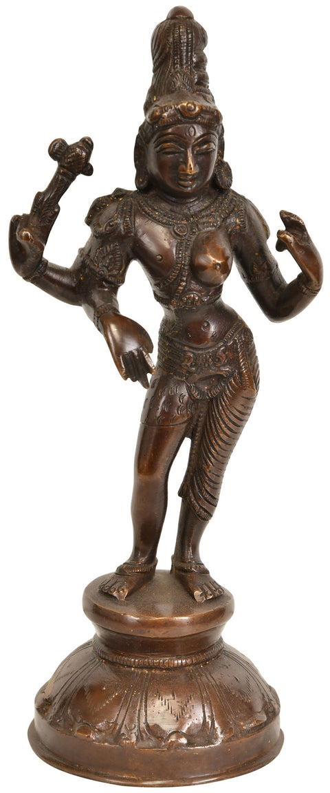 8" Ardhanarishvara Brass Sculpture | Handmade Shiva Shakti Statue | Made in India