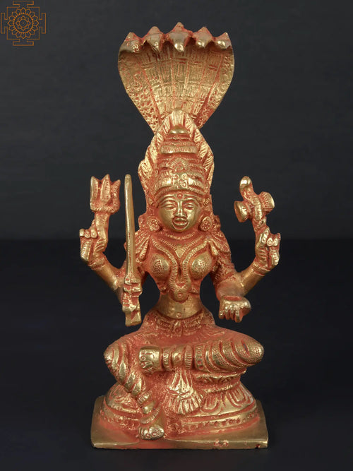 6" South Indian Durga Mariamman Brass Statue Handmade
