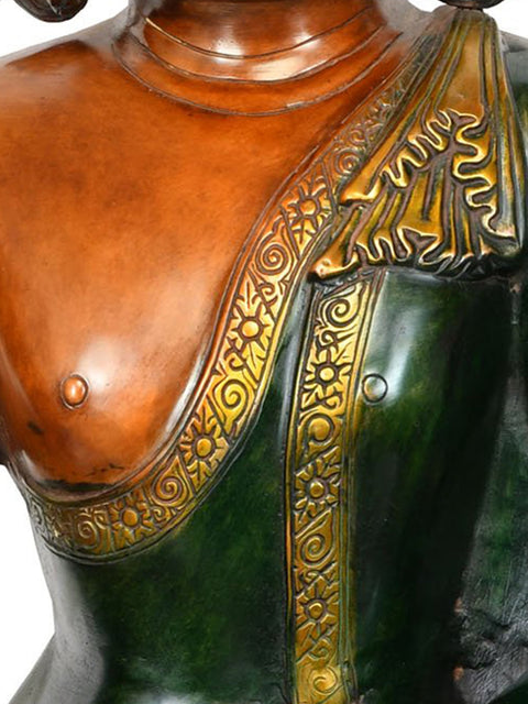 21" Lord Buddha in Bhumisparsha Mudra (Earth Touching Gesture) In Brass | Handmade | Made In India