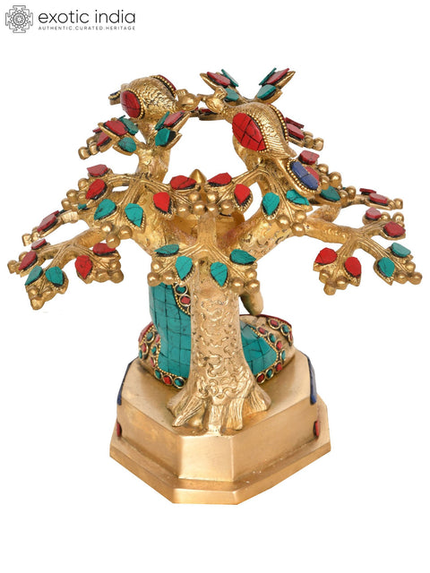 9" Lord Buddha Under The Bodhi Tree (Tibetan Buddhist) In Brass | Handmade | Made In India