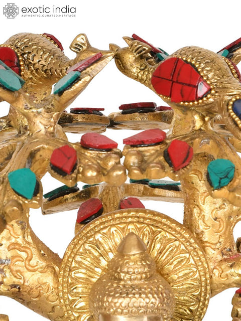 9" Lord Buddha Under The Bodhi Tree (Tibetan Buddhist) In Brass | Handmade | Made In India