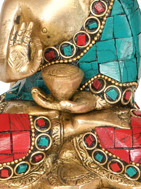 9" Lord Buddha Under The Bodhi Tree (Tibetan Buddhist) In Brass | Handmade | Made In India