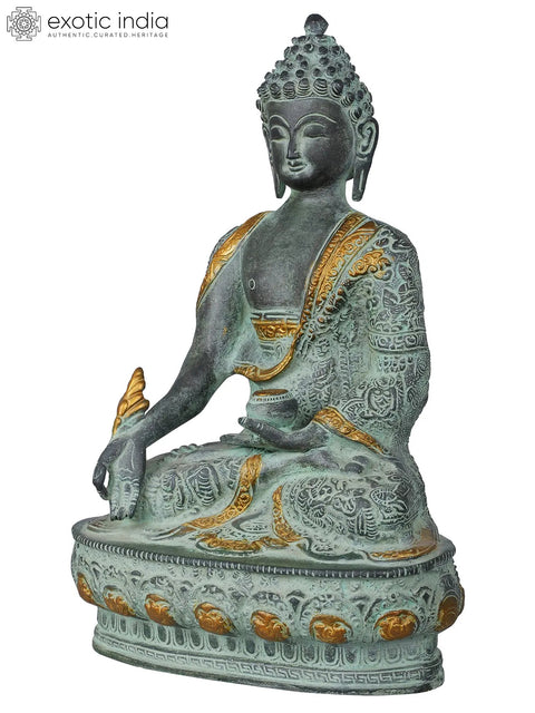 12" Medicine Buddha Brass Sculpture | Handmade | Made in India