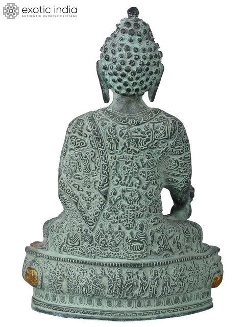 12" Medicine Buddha Brass Sculpture | Handmade | Made in India