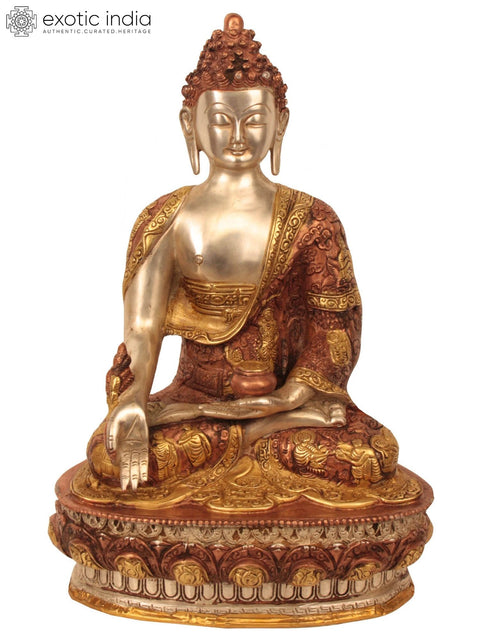 12" Medicine Buddha Brass Sculpture | Handmade | Made in India