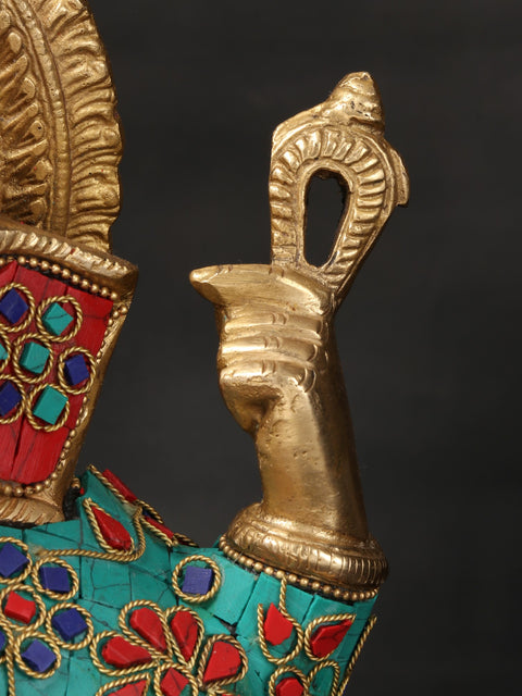 12" Lord Ganesha Seated on Rat In Brass | Handmade | Made In India