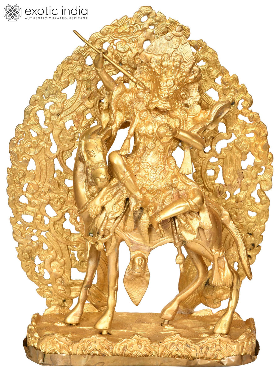 15" Palden Lhamo Handmade Brass Statue