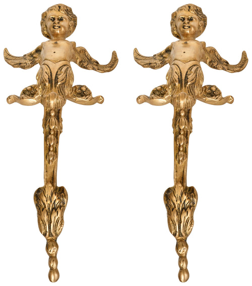 Angel Door Handles Brass Pair Handmade Statues