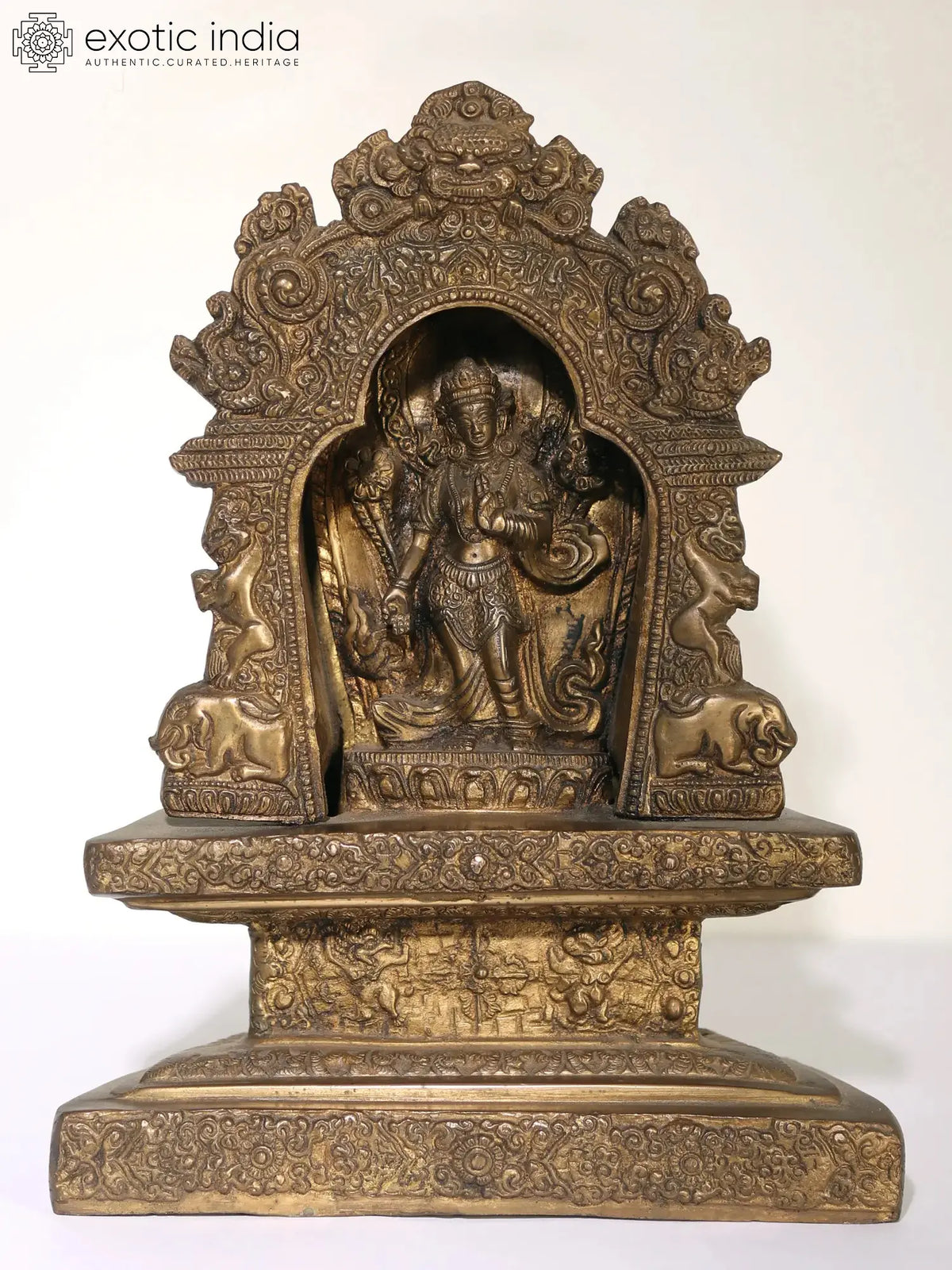 11" Brass Temple of Goddess Tara Statue | Handmade | Made in India