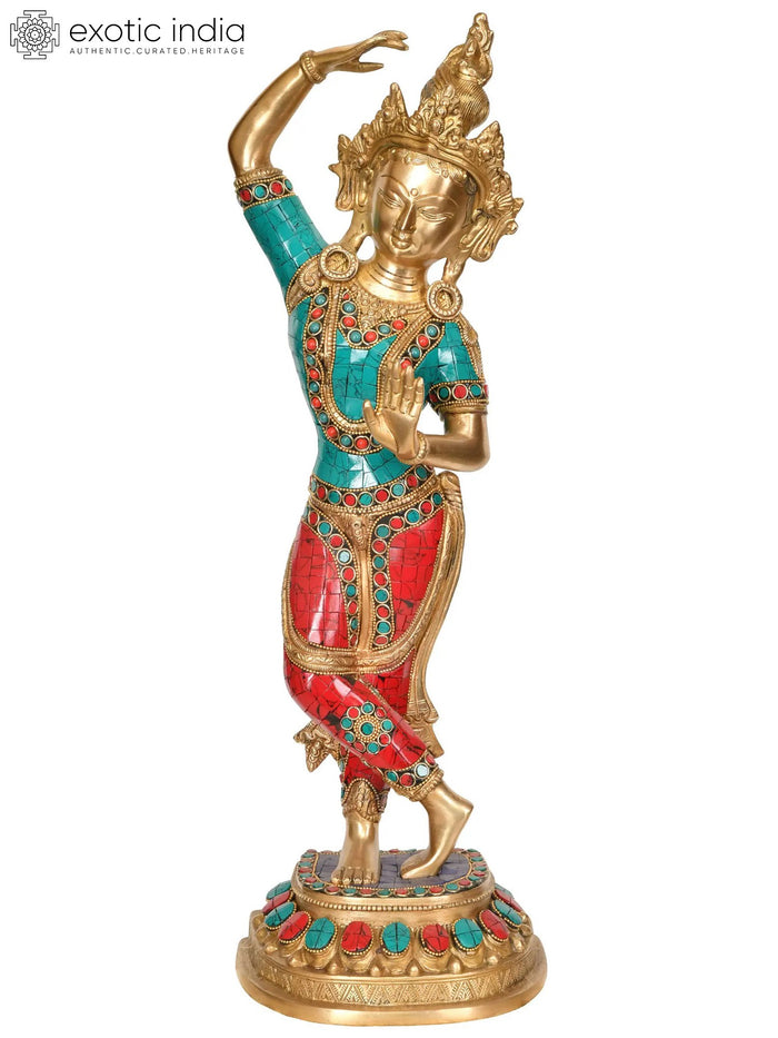 21" Tibetan Buddhist Maya Devi - Mother of Shakyamuni Buddha In Brass | Handmade | Made In India