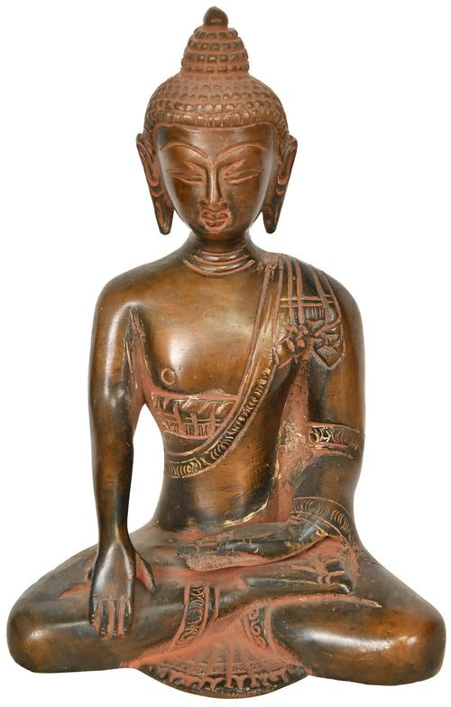 6" Bhumisparsha Buddha Brass Statue Handmade Tibetan Buddhist Deity