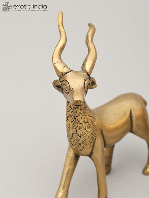 Pair of Deer Brass Figurines | Animal Statue for Decor