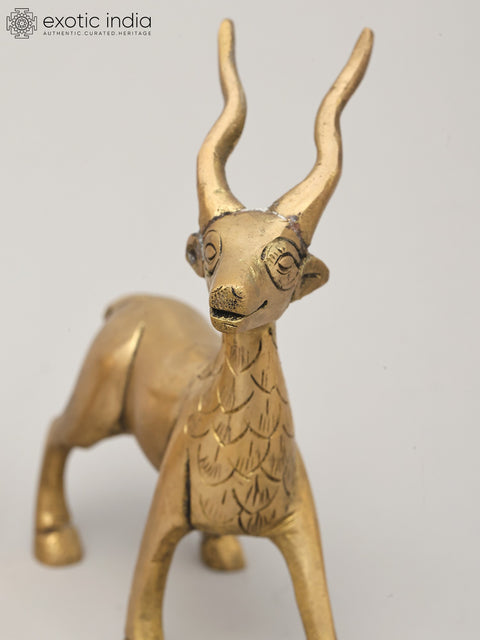 Pair of Deer Brass Figurines | Animal Statue for Decor
