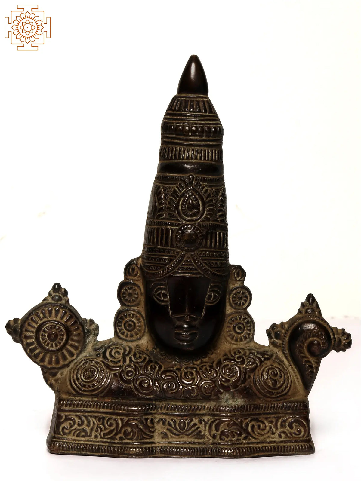 6" Lord Venkateshvara of Tirupati Wall Hanging Statue in Brass | Handmade | Made in India
