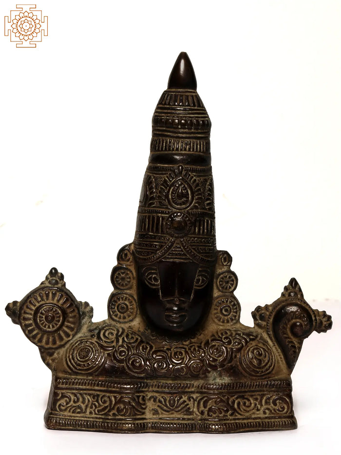 6" Handmade Lord Venkateshvara Brass Wall Hanging Statue