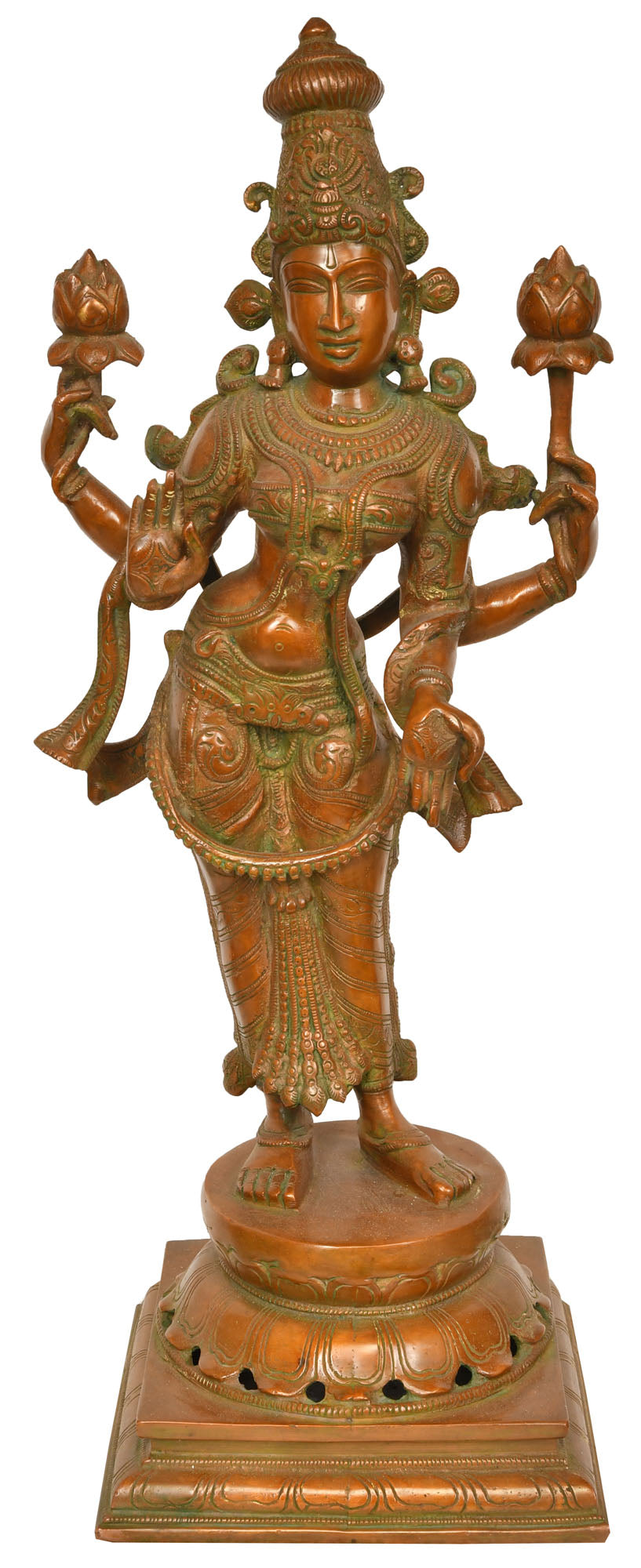 18" Goddess Padmavati Handmade Brass Statue