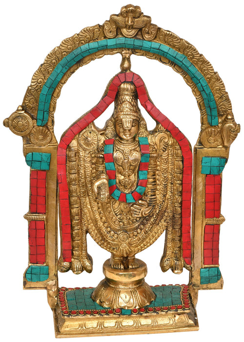 Lord Venkateshvara Balaji Brass Statue for Pooja