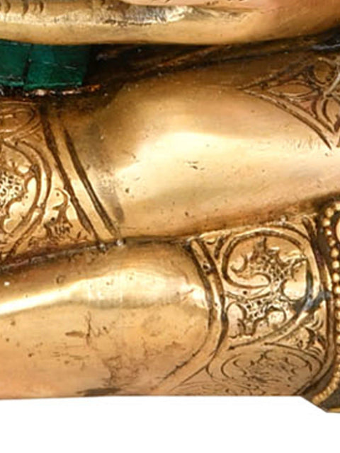 14" Lord Buddha in Bhumisparsha Mudra In Brass | Handmade | Made In India