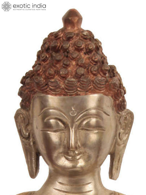 12" Lord Bhumisparsha Buddha (Robes Decorated with the Scenes from His Life) In Brass | Handmade | Made In India