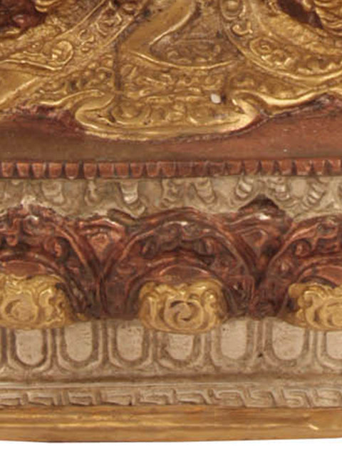 12" Lord Bhumisparsha Buddha (Robes Decorated with the Scenes from His Life) In Brass | Handmade | Made In India