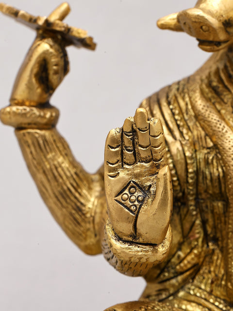 6" Small Blessing Lord Varaha In Brass | Handmade | Made In India