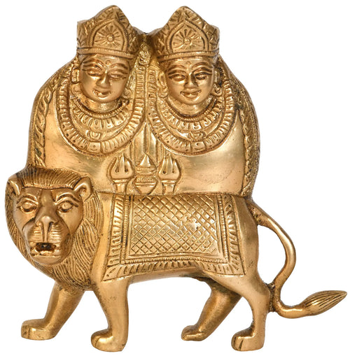 6" Chamunda Devi Brass Idol Handmade