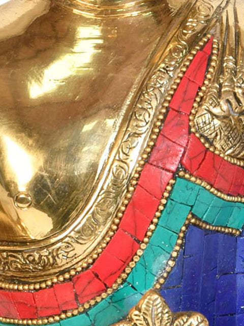 10" Tibetan Buddhist Deity Medicine Buddha In Brass | Handmade | Made In India