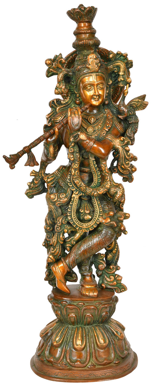 24" Murlidhar Krishna Brass Statue Handmade