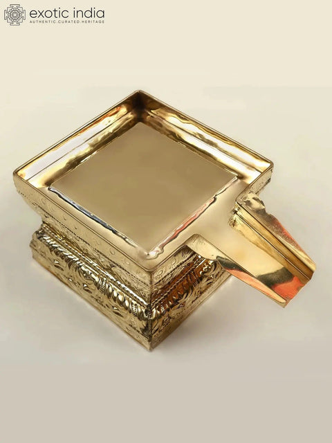 12" Abhisheka Patra for Abhishekam in Brass | Handmade | Made in India