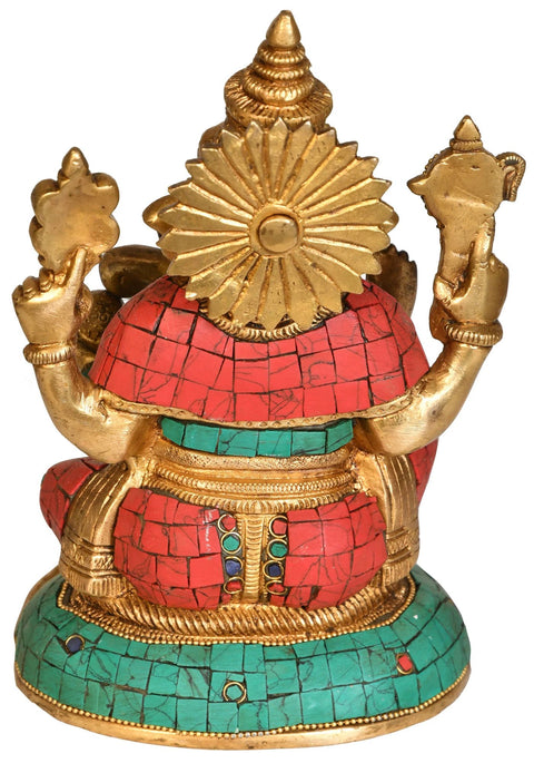 8" Ashirwad Ganesha In Brass | Handmade | Made In India