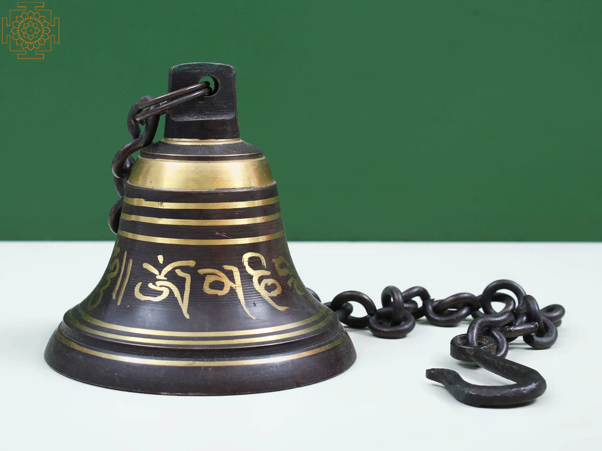 Tibetan Buddhist Ritual Bell with Sacred Mantras