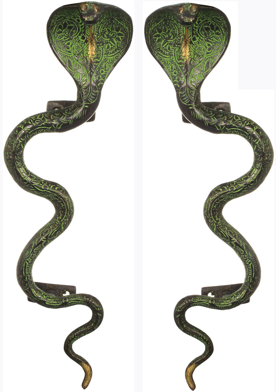 Brass Snake Door Handles Handmade