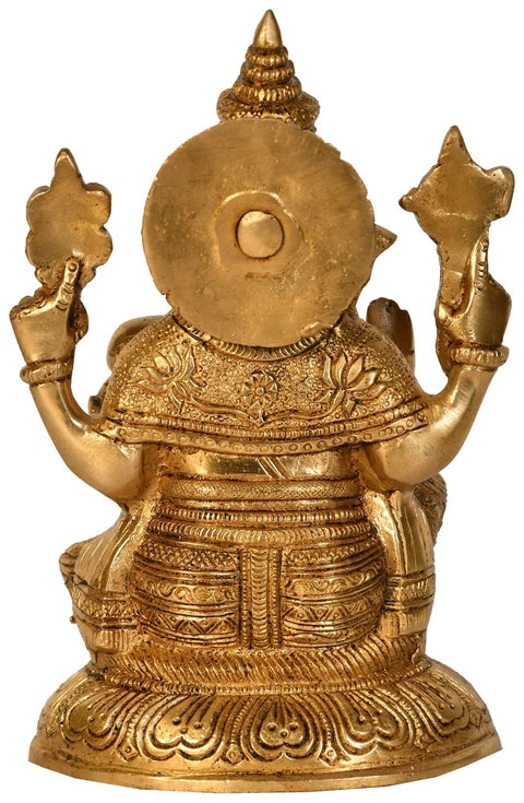 7" Lord Ganesha in Brass | Handmade | Made In India