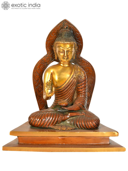 7" Tibetan Buddhist Buddha Vitark Mudra Brass Statue Handmade