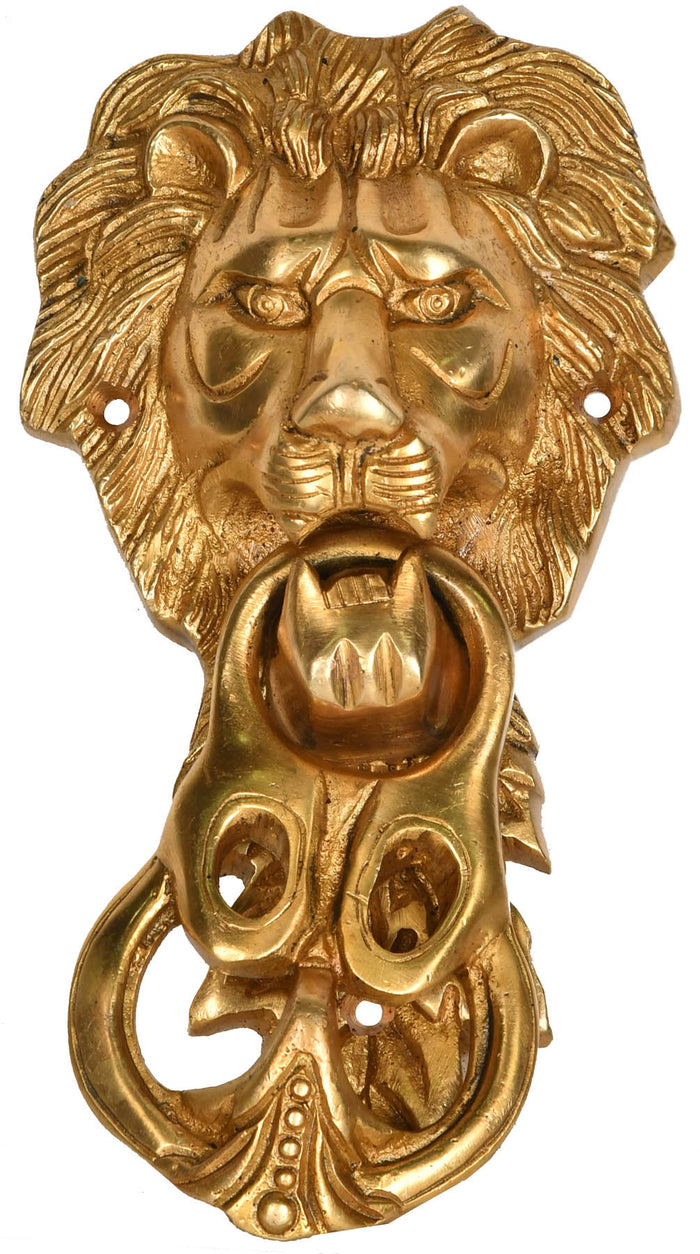 Lion Head Brass Door Knocker for Home Decor