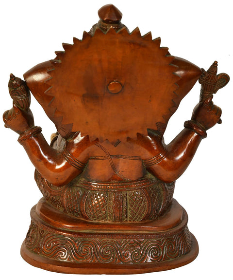 11" Ashirwad Ganesha In Brass | Handmade | Made In India