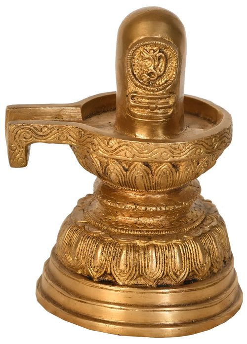 6" Brass Shiva Linga Idol Handmade for Pooja